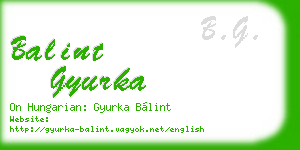 balint gyurka business card