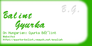 balint gyurka business card